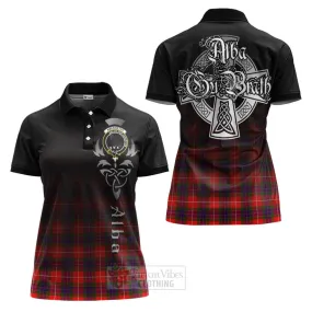 Abernethy Tartan Women's Polo Shirt Featuring Alba Gu Brath Family Crest Celtic Inspired