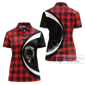 Abernethy Tartan Women's Polo Shirt with Family Crest Circle Style