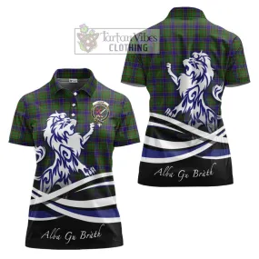 Adam Tartan Women's Polo Shirt with Alba Gu Brath Regal Lion Emblem