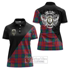 Affleck Tartan Women's Polo Shirt with Family Crest and Military Logo Style