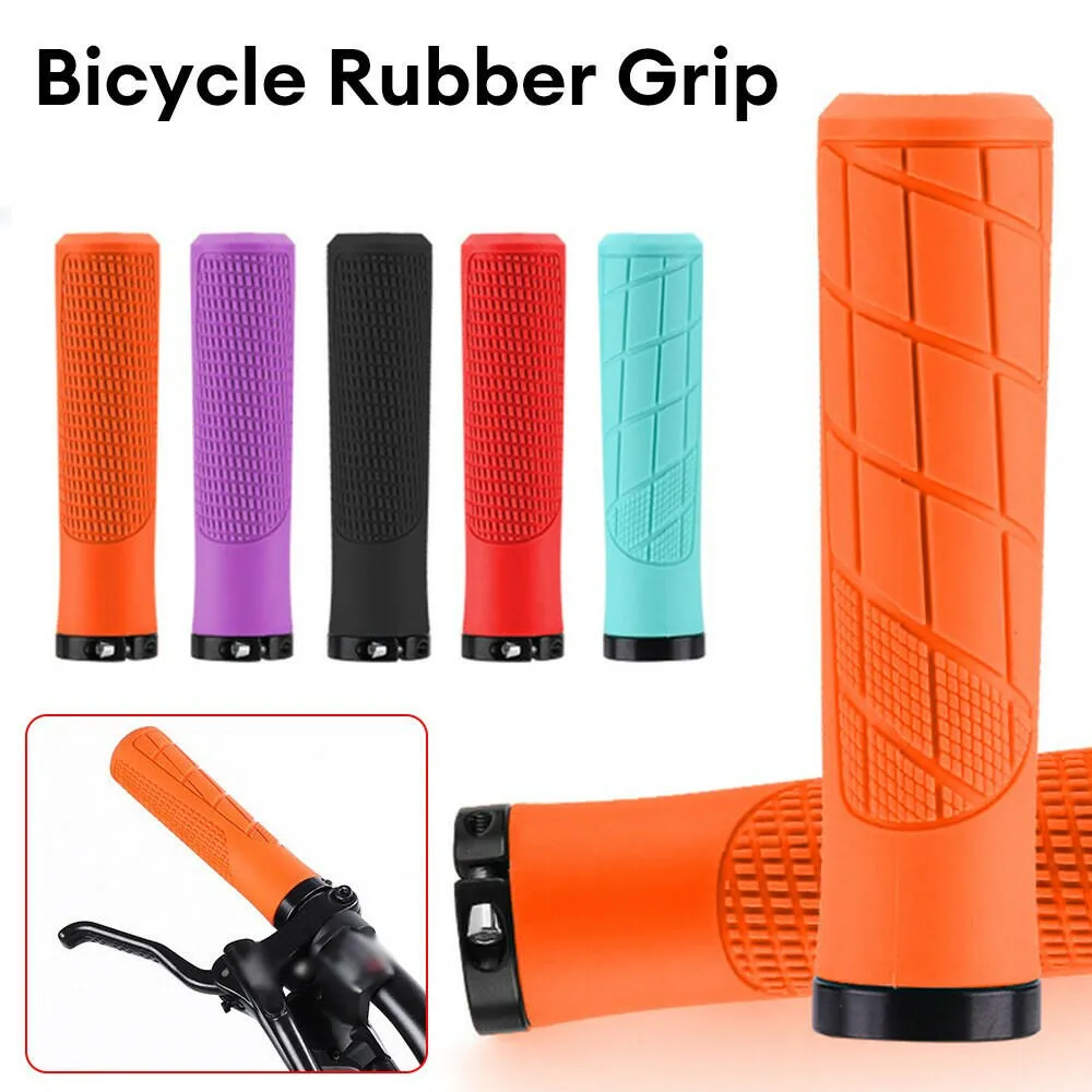 1 Pair Bicycle Rubber Grips Bilateral Lock Bicycle Handlebar Cover MTB Road Bike Handlebar Grips Non-slip Bicycle Handle Covers