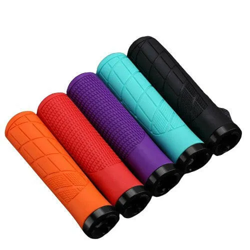 1 Pair Bicycle Rubber Grips Bilateral Lock Bicycle Handlebar Cover MTB Road Bike Handlebar Grips Non-slip Bicycle Handle Covers