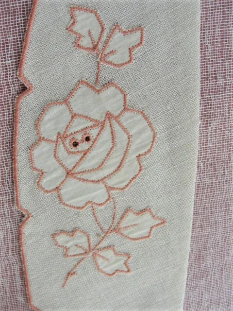 1920s Antique Art DECO Salesman Sample Linen SWISS Embroidered Collar ROSES Applique Flapper Dress Downton Abbey Gatsby Vintage Clothing