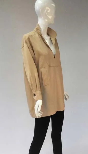 1990s Roberta di Camerino Tan Wool Tunic