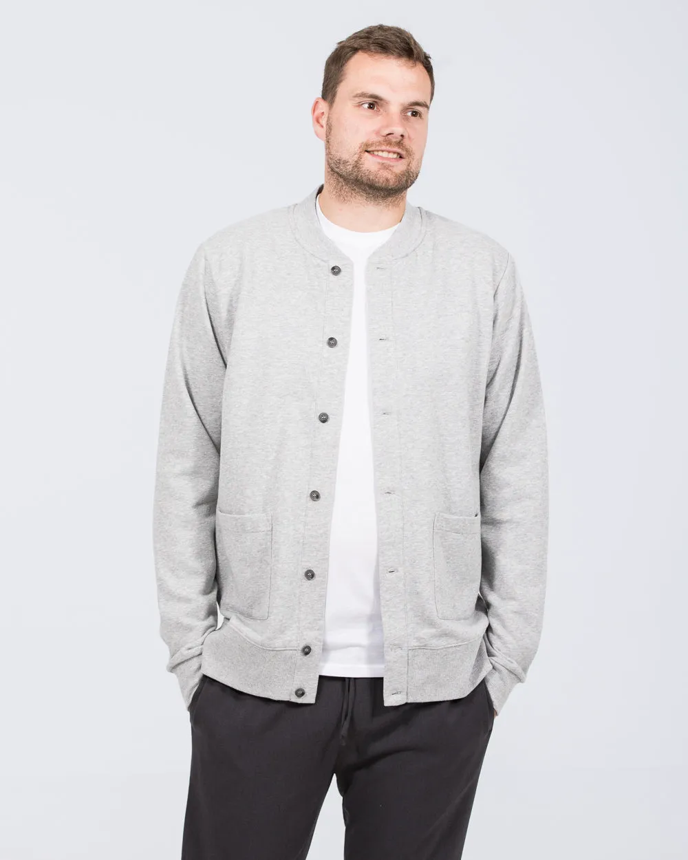 2t Lewis Tall Jersey Bomber Jacket (grey)