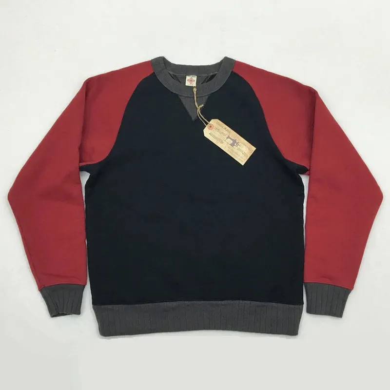 3-Tone Raglan Crew Neck Sweatshirt Heavyweight Double 'V' Neck Pullover