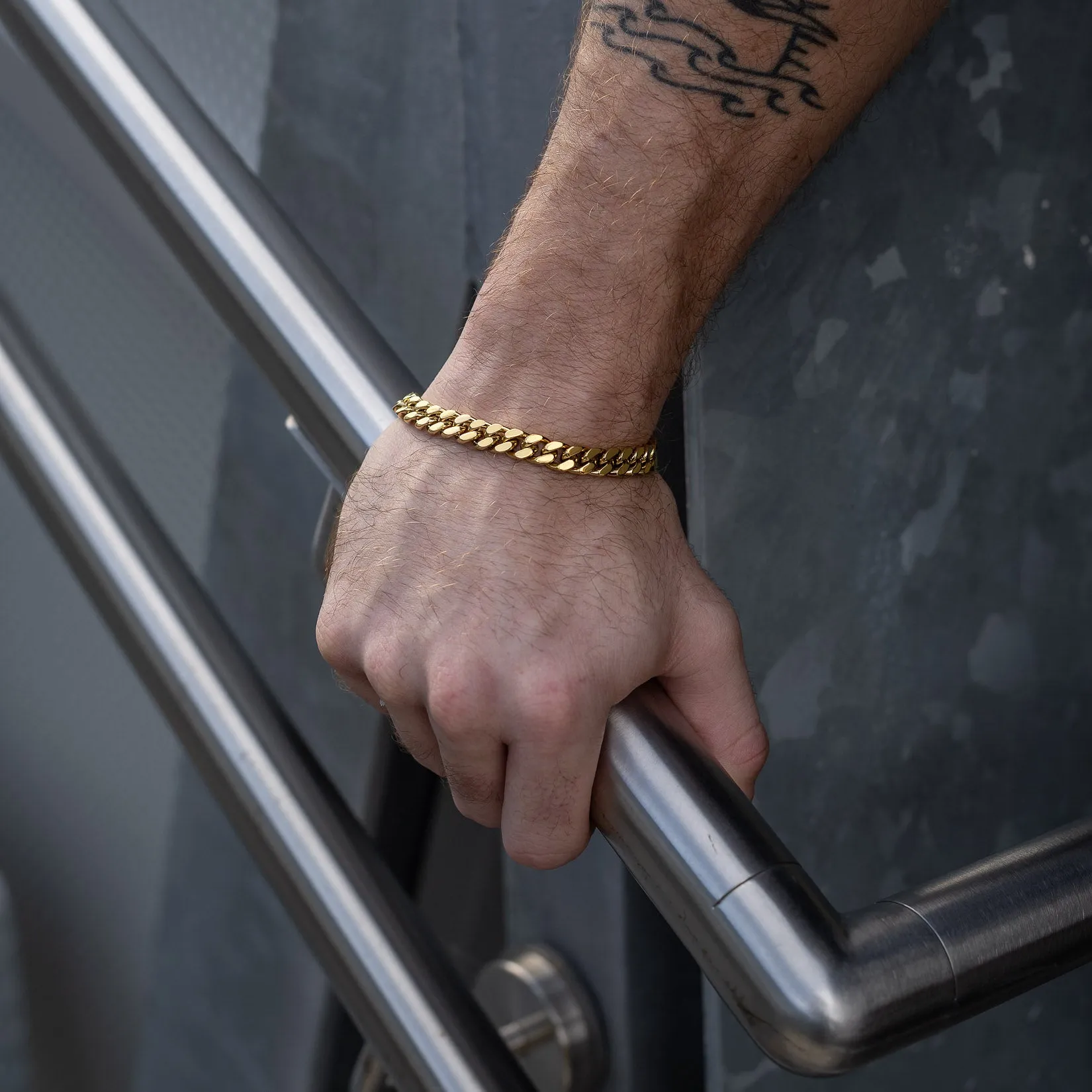 9mm Cuban Bracelet (Gold)