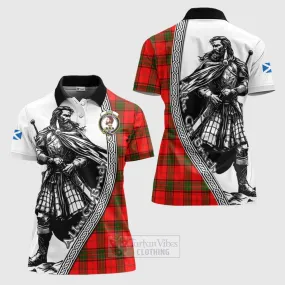 Adair Tartan Clan Crest Women's Polo Shirt with Highlander Warrior Celtic Style