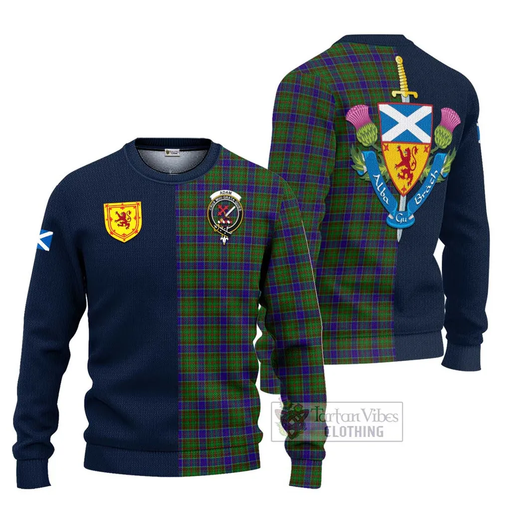 Adam Tartan Ugly Sweater with Scottish Lion Royal Arm Half Style