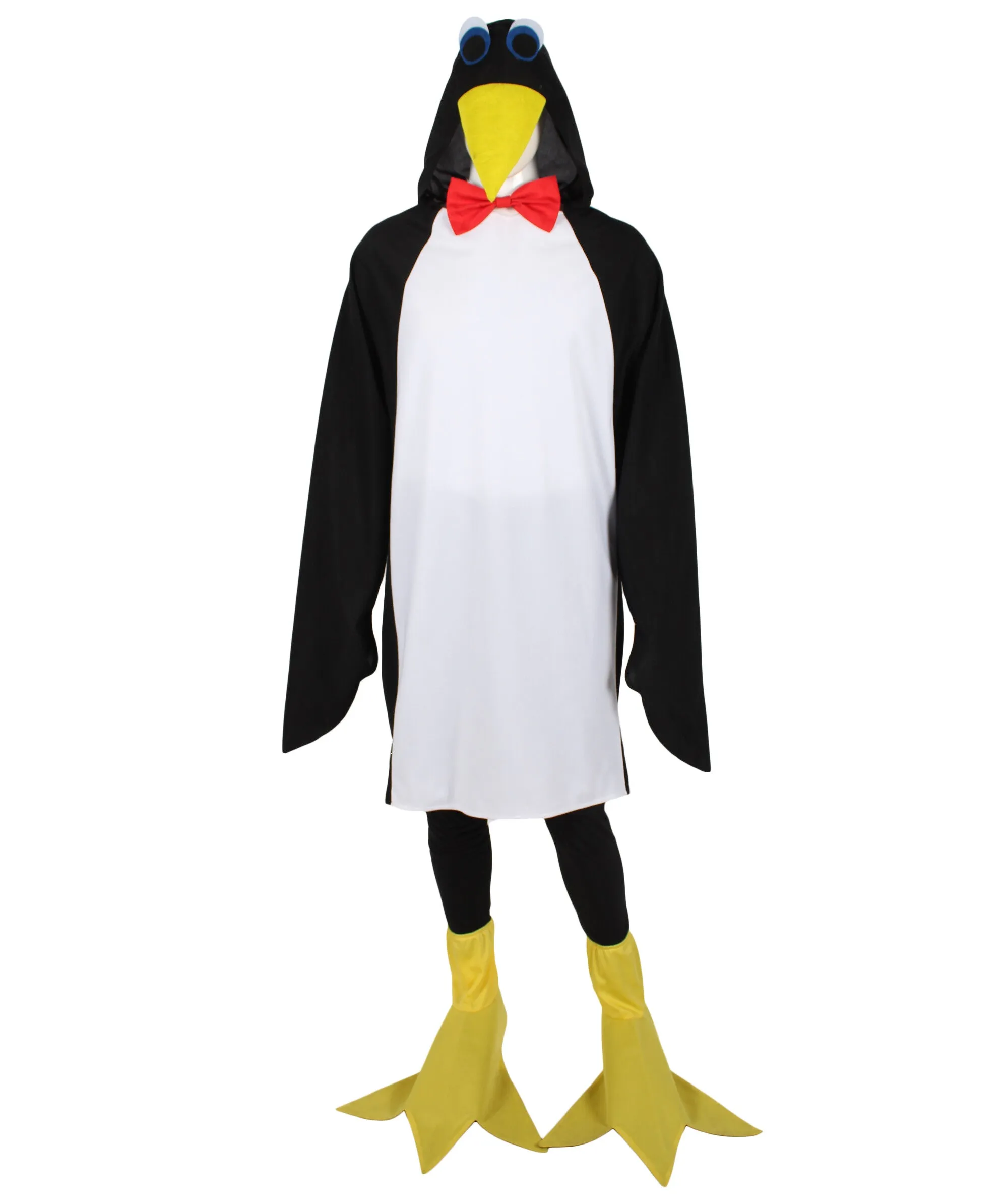 Adult Unisex Waddling Penguin Costume with Hooded Tunic and Feet Cover, Best Halloween Costume | HPO