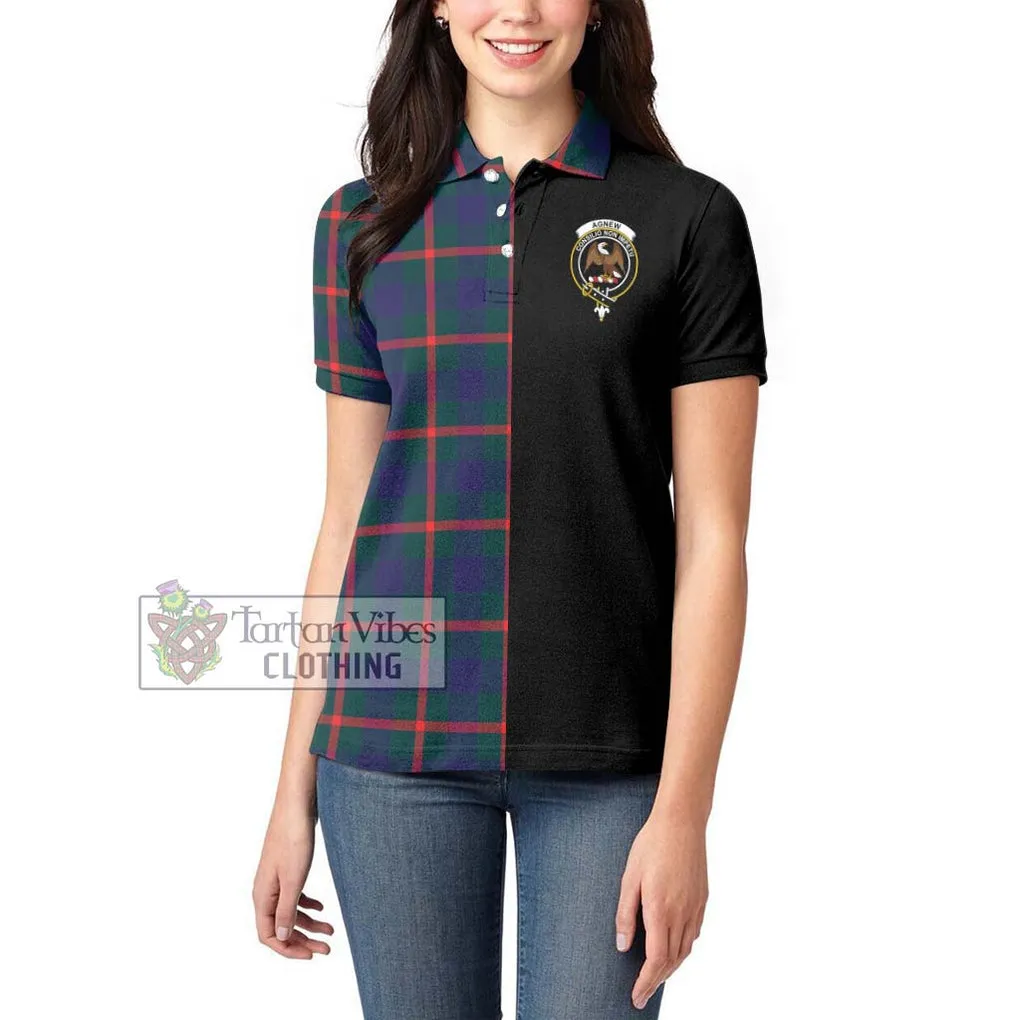 Agnew Tartan Women's Polo Shirt with Family Crest and Half Of Me Style