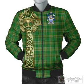 Aiken Irish Clan Tartan Bomber Jacket with Coat of Arms Celtic Tree of Life Style