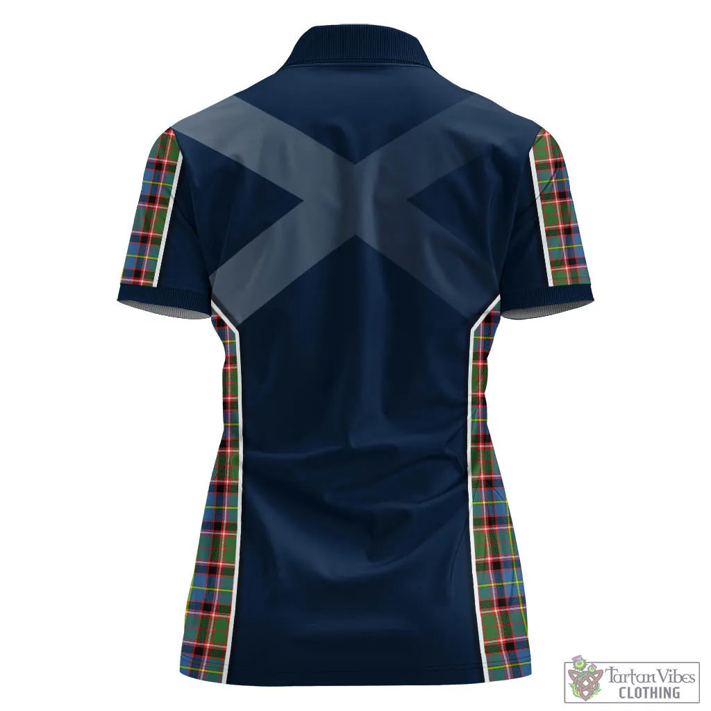 Aikenhead Tartan Women's Polo Shirt with Family Crest and Lion Rampant Vibes Sport Style