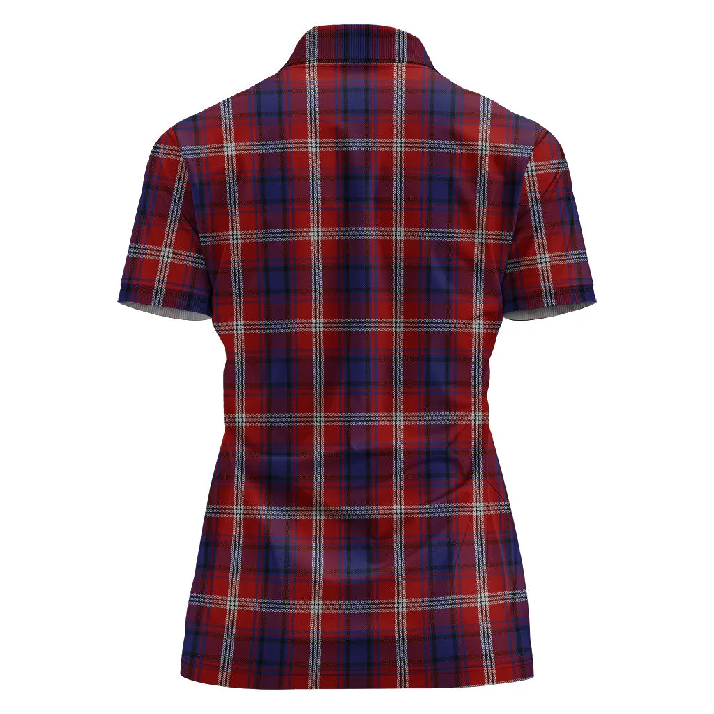 Ainslie Tartan Polo Shirt with Family Crest For Women