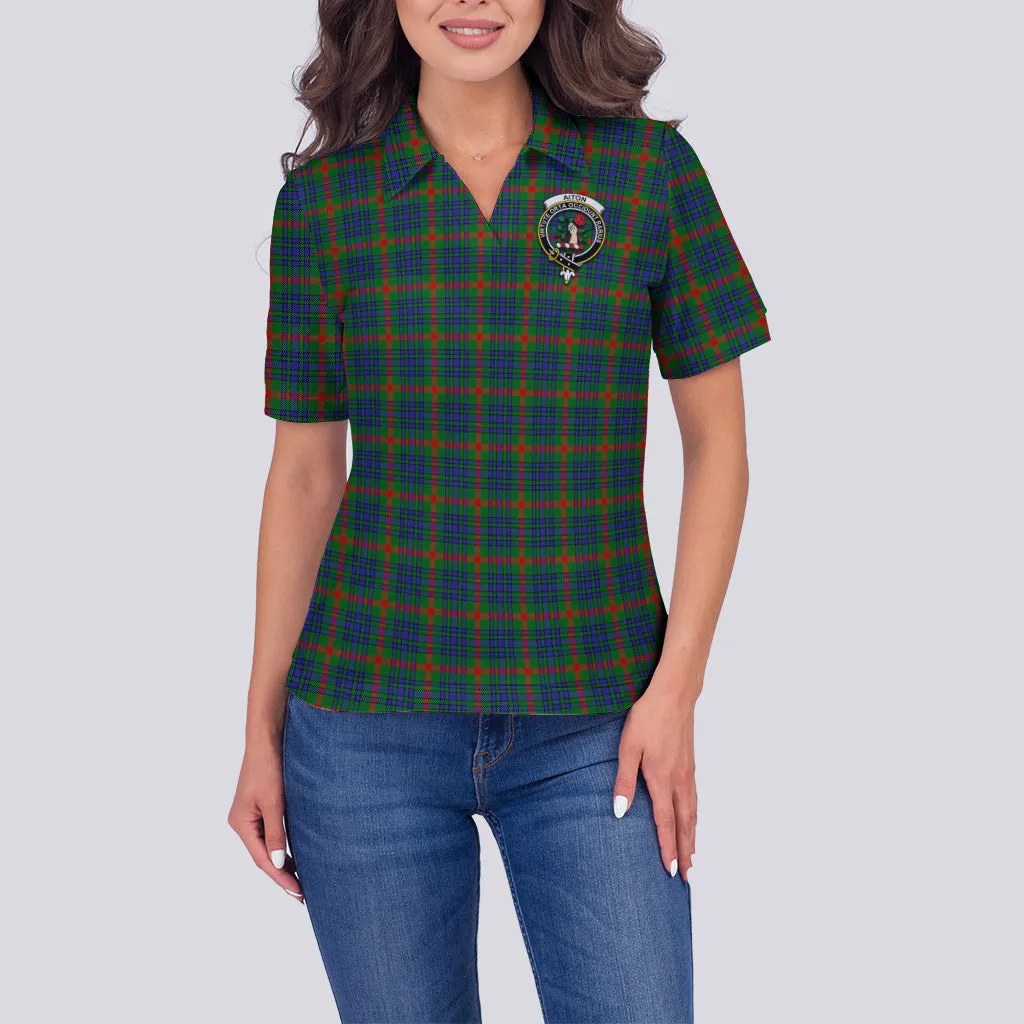 Aiton Tartan Polo Shirt with Family Crest For Women