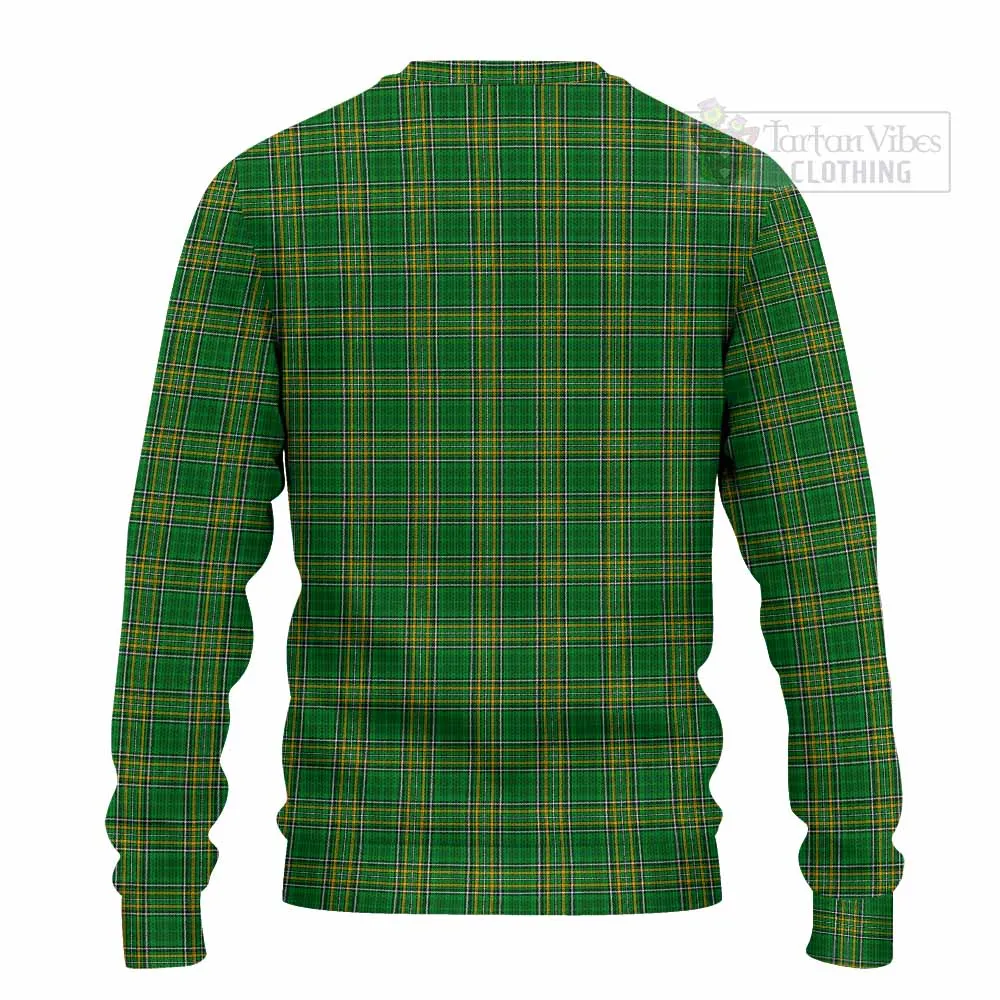 Aldworth Irish Clan Tartan Knitted Sweater with Coat of Arms