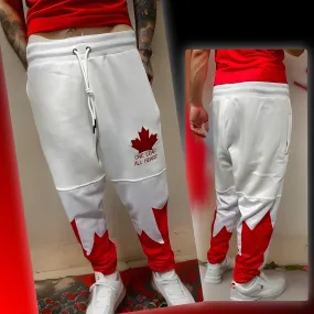 ^ALL HEART^ ~CANADIAN WORLD JUNIOR HOCKEY~ (WHITE-RED) JOGGER SWEATPANTS