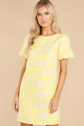 All The Sweetness Yellow Tweed Dress