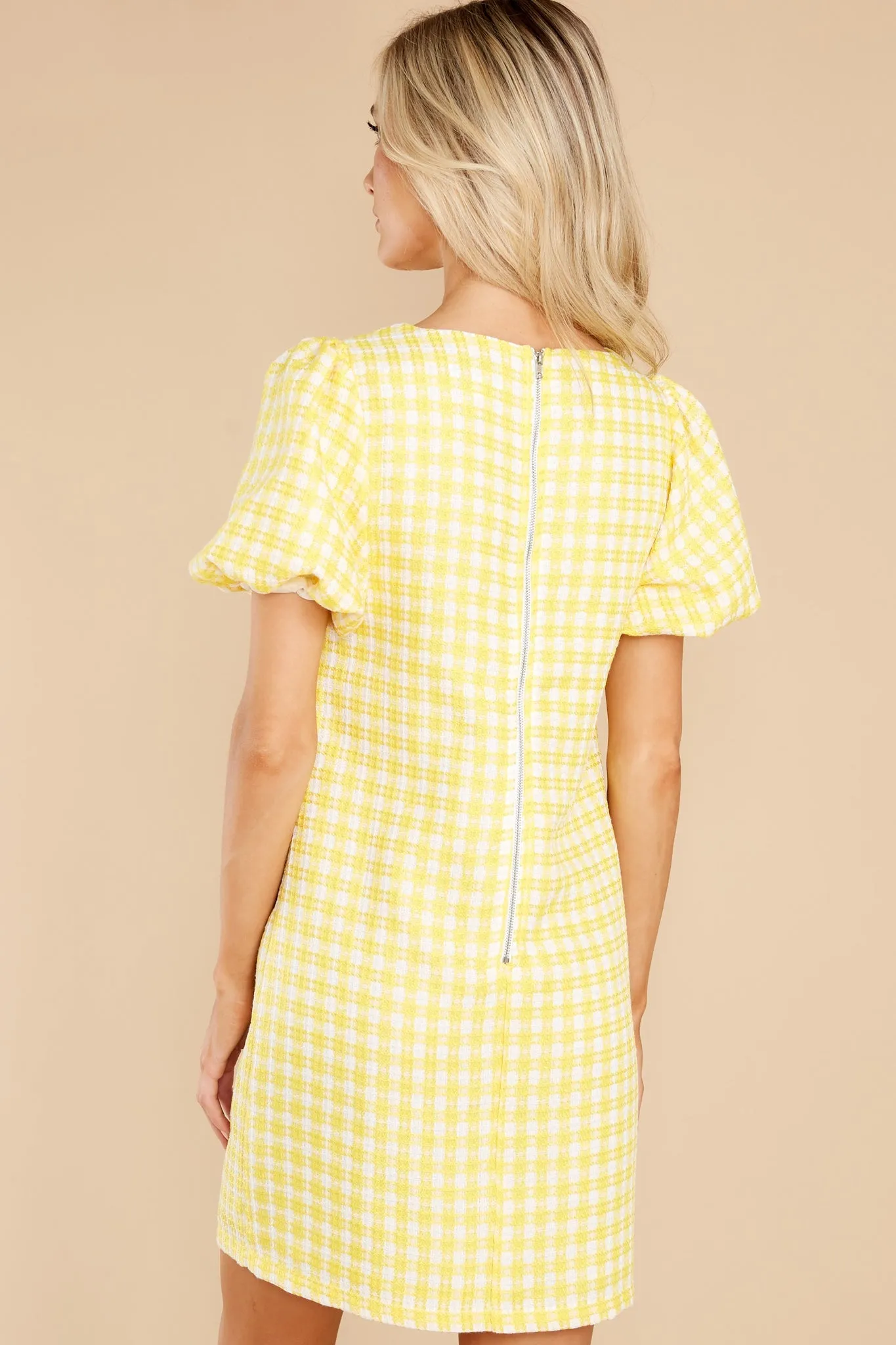 All The Sweetness Yellow Tweed Dress