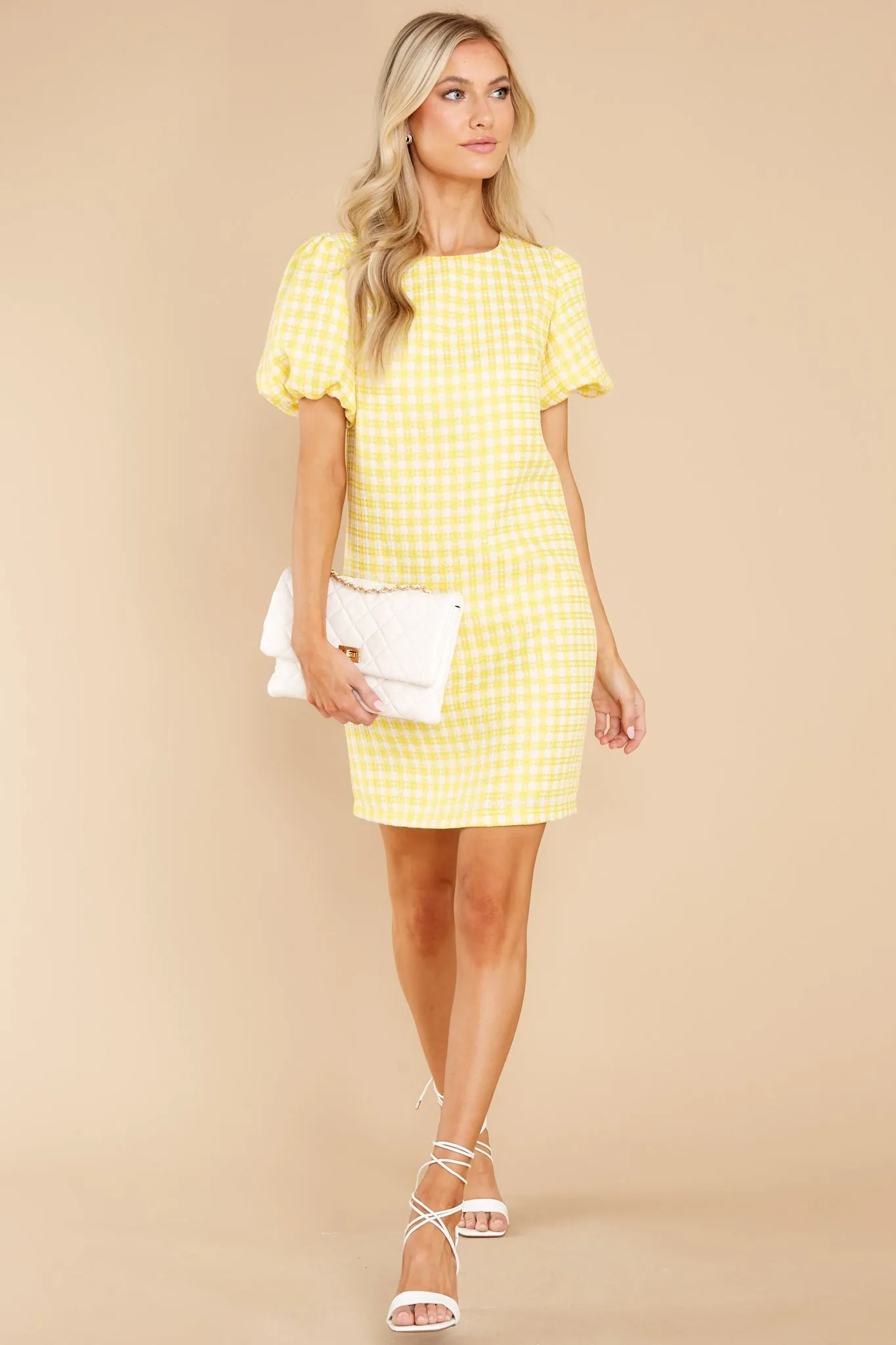 All The Sweetness Yellow Tweed Dress