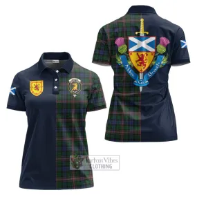 Allison Tartan Women's Polo Shirt Alba with Scottish Lion Royal Arm Half Style