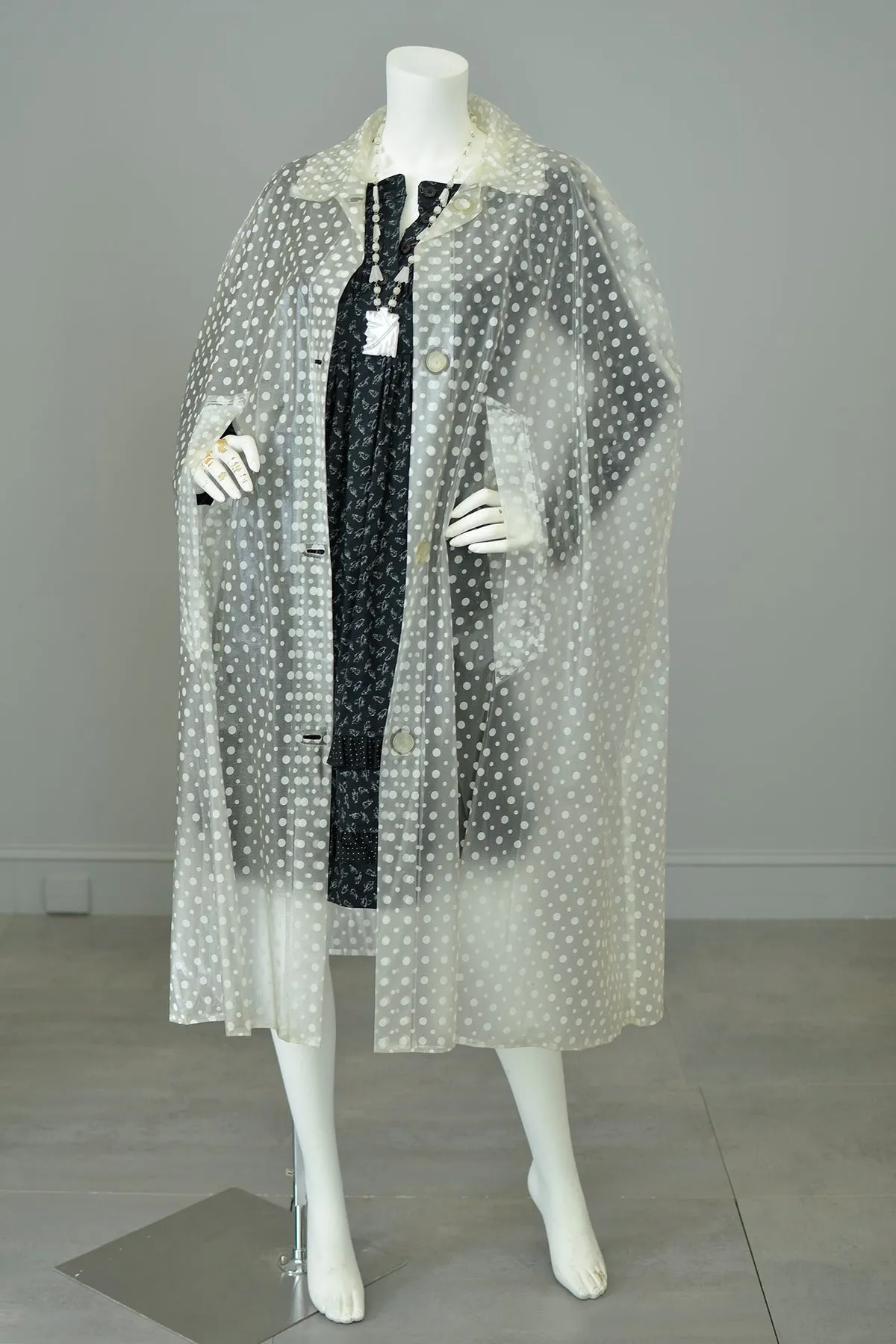 Amazing 1960s Plastic Polka Dot Rain Cape