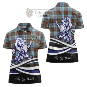 Anderson Ancient Tartan Women's Polo Shirt with Alba Gu Brath Regal Lion Emblem