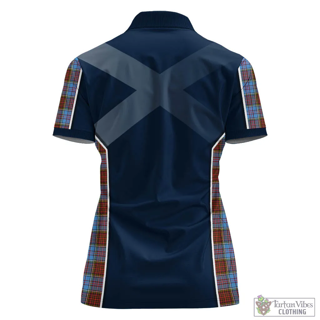 Anderson Modern Tartan Women's Polo Shirt with Family Crest and Lion Rampant Vibes Sport Style