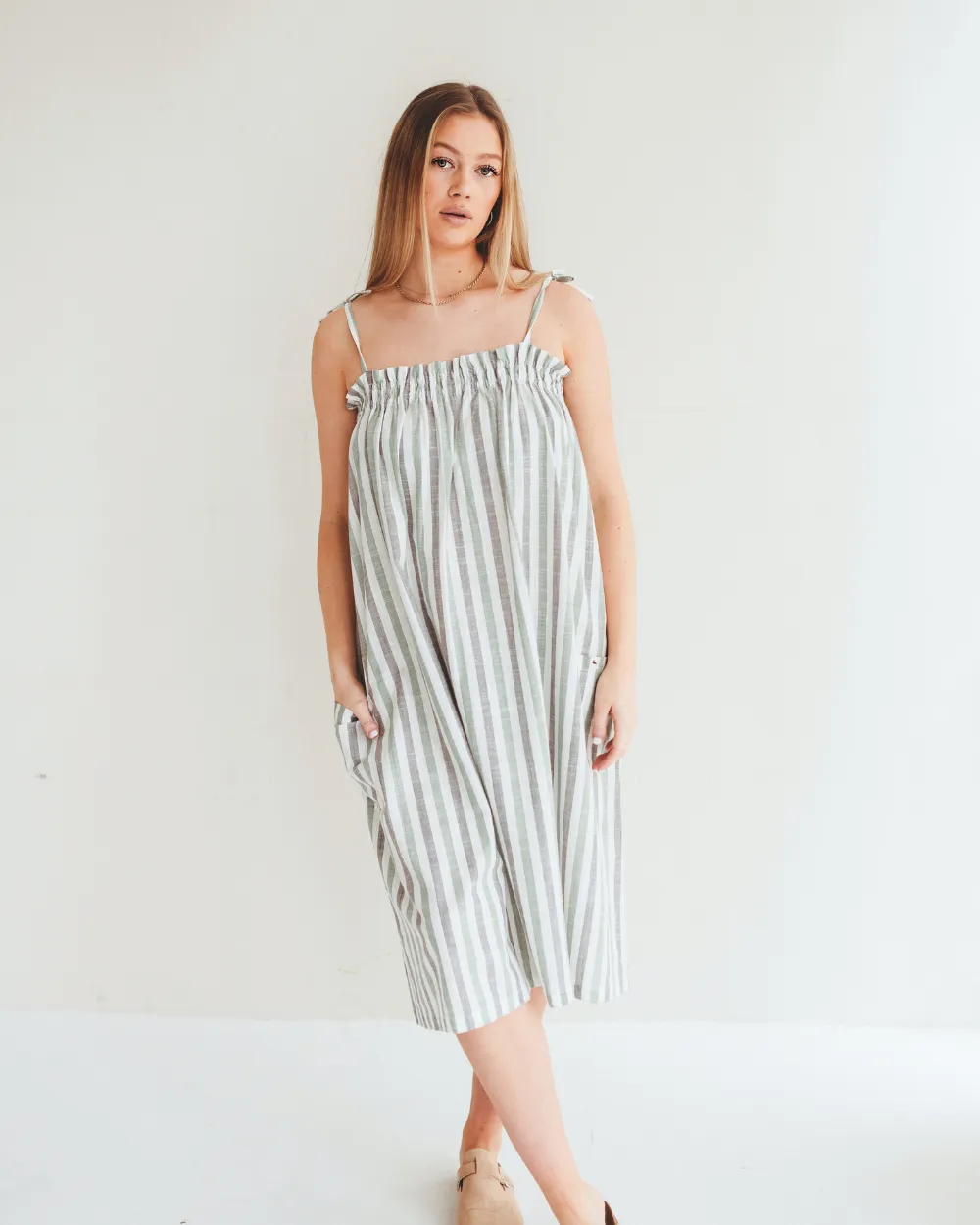 Anna Woven Stripe Dress