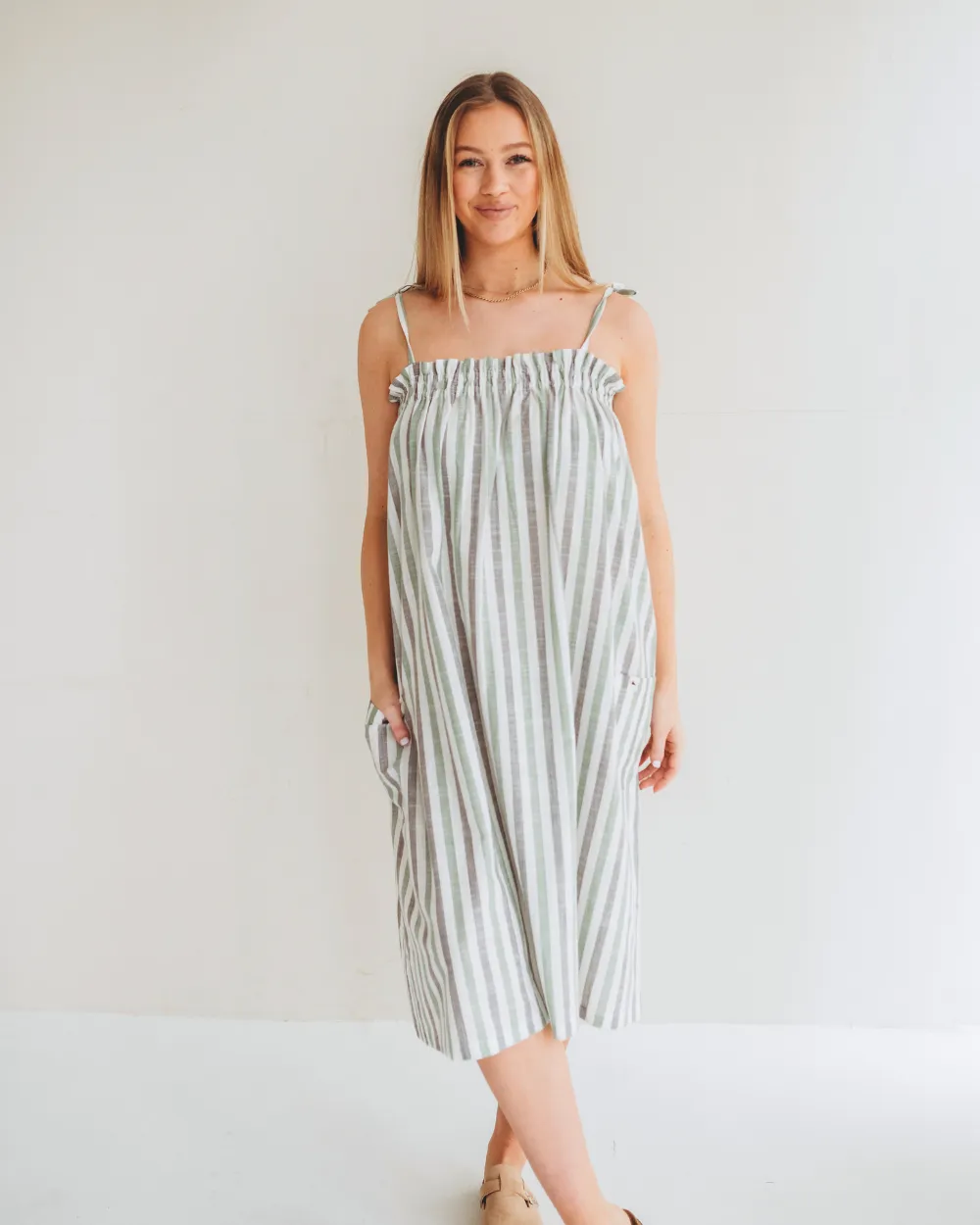 Anna Woven Stripe Dress