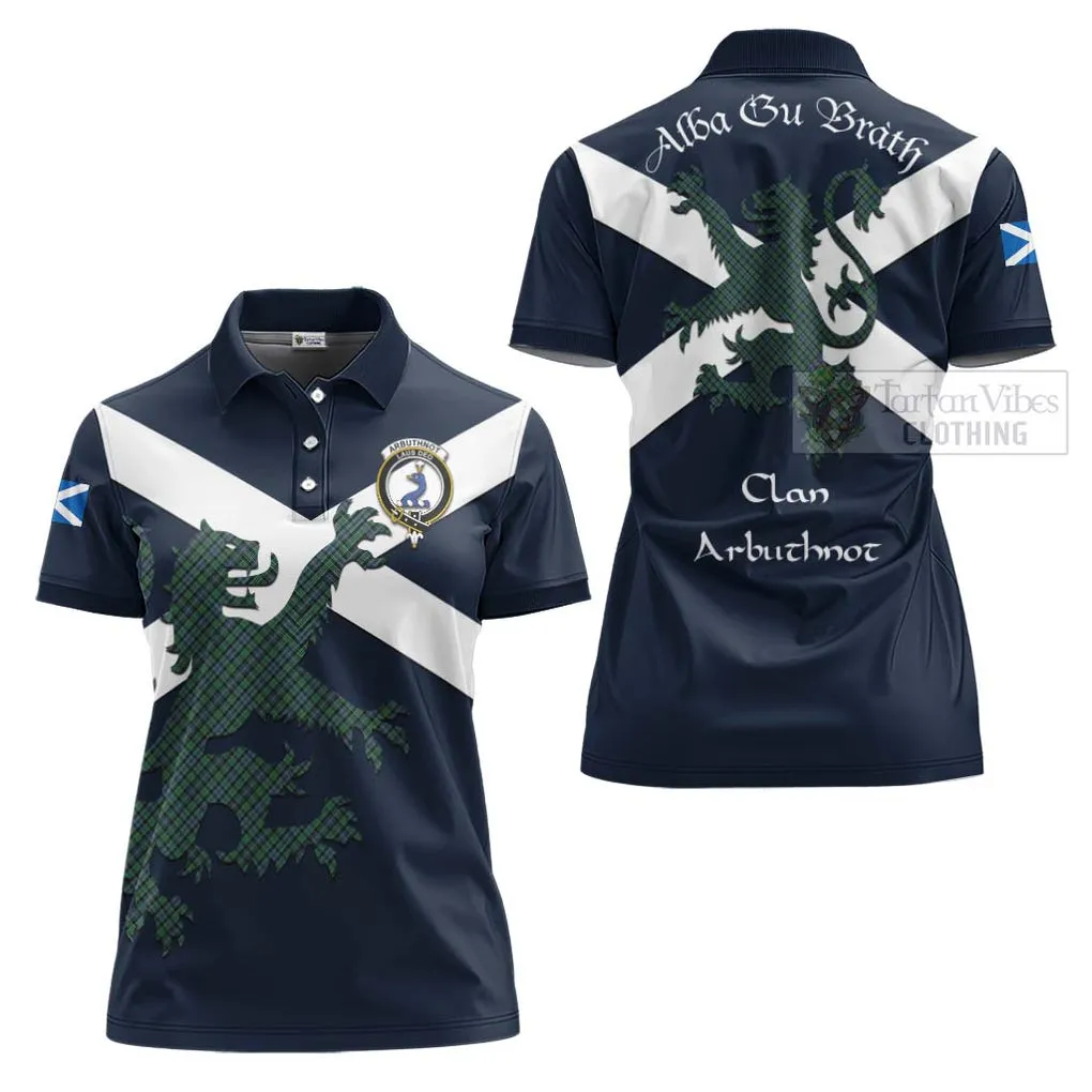 Arbuthnot Tartan Lion Rampant Women's Polo Shirt Proudly Display Your Heritage with Alba Gu Brath and Clan Name