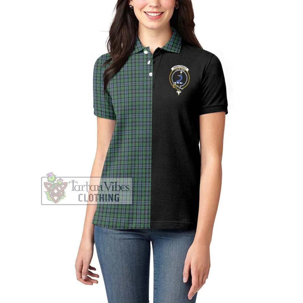 Arbuthnot Tartan Women's Polo Shirt with Family Crest and Half Of Me Style