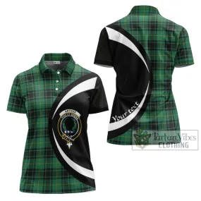 Arthur Ancient Tartan Women's Polo Shirt with Family Crest Circle Style