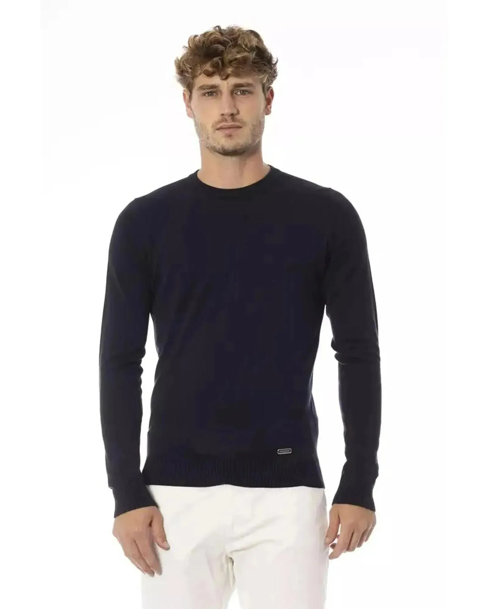 Baldinini Trend Men's Blue Modal Sweater - 52 IT