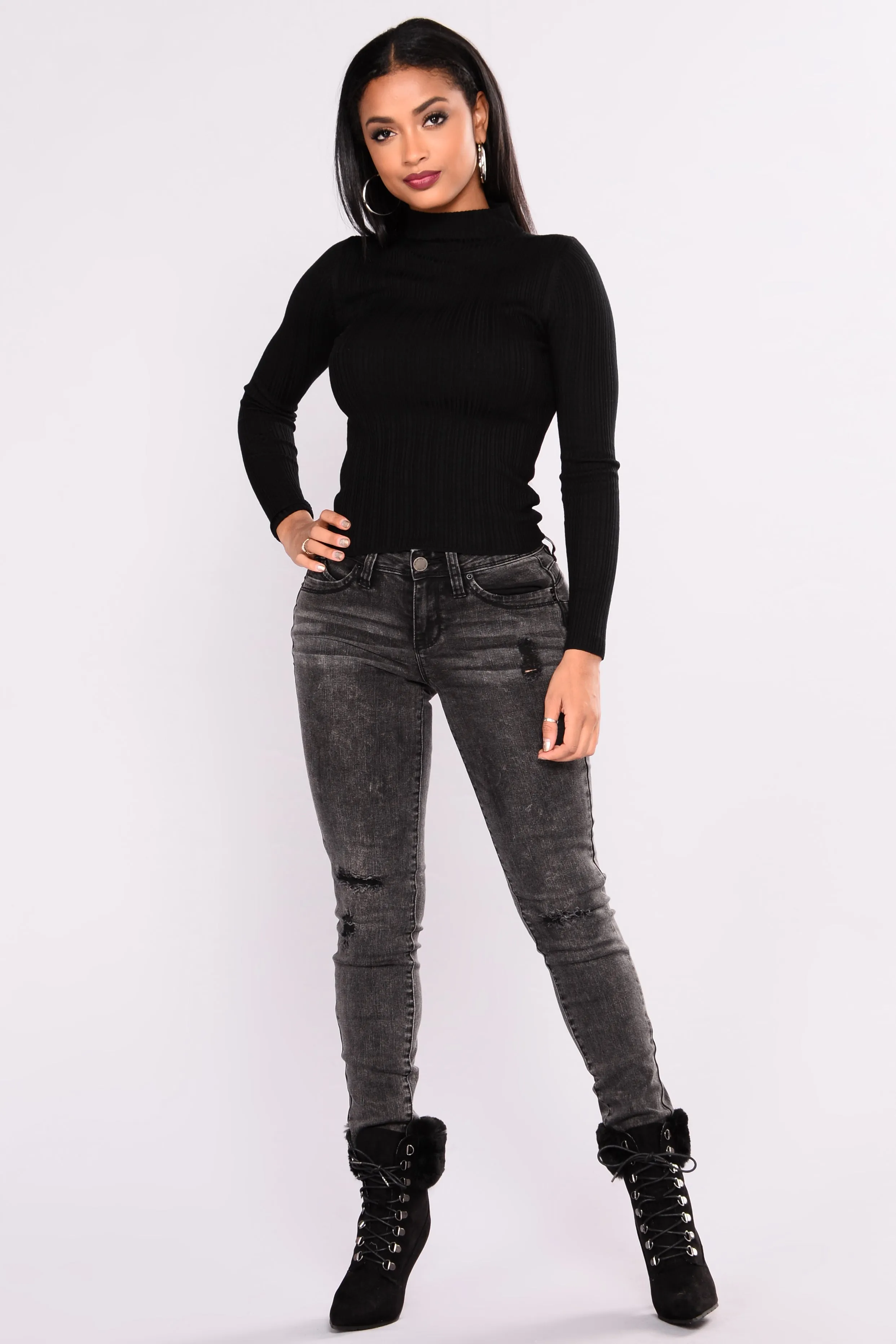 Baldwyn Long Sleeve Sweater - Black