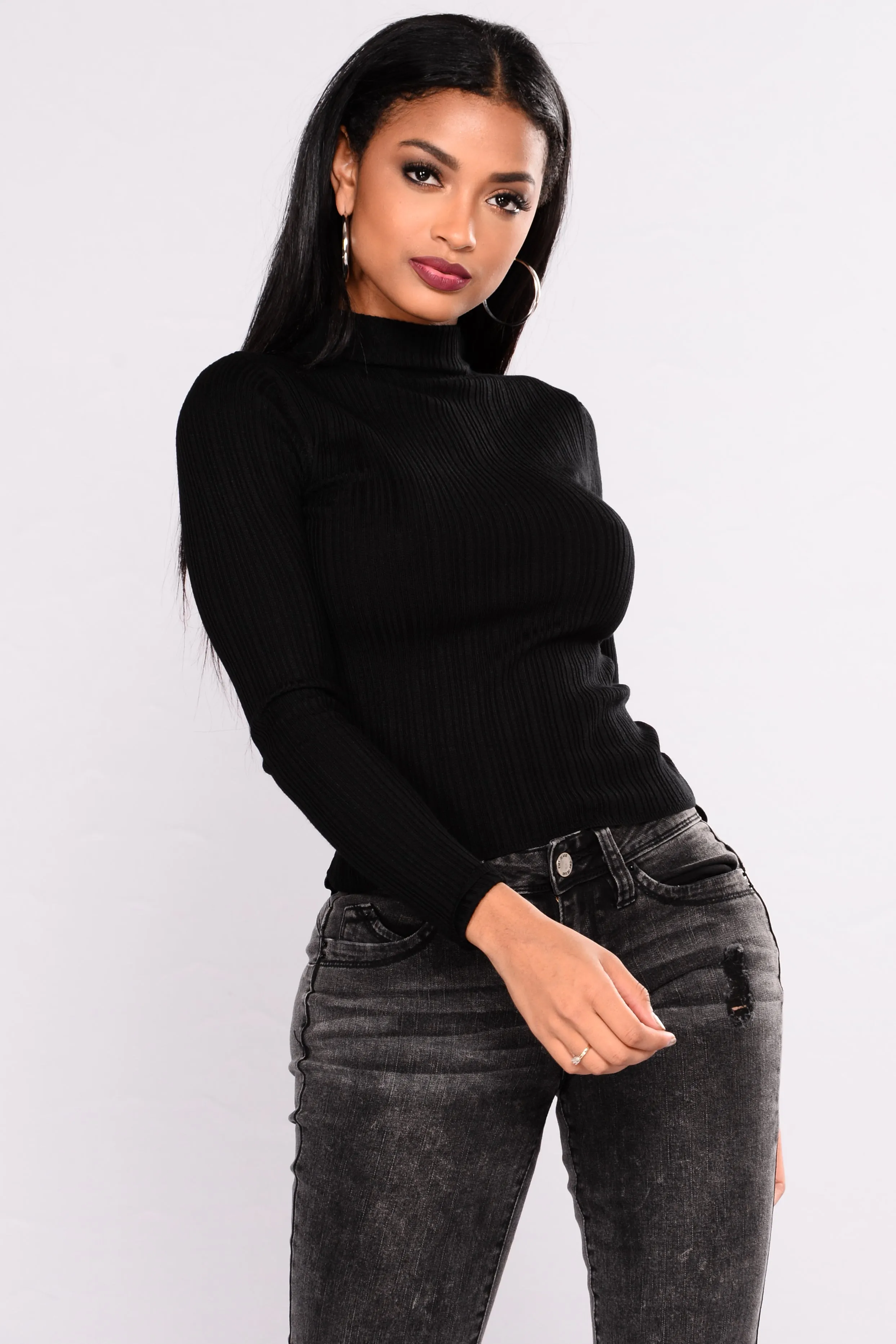 Baldwyn Long Sleeve Sweater - Black