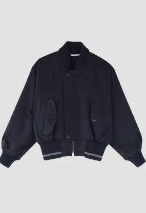 BEATON - Wool Bomber Jacket in Navy