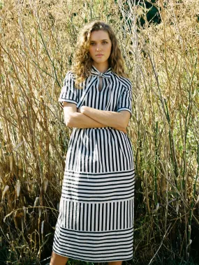 Bi Line Dress - Ink Stripe