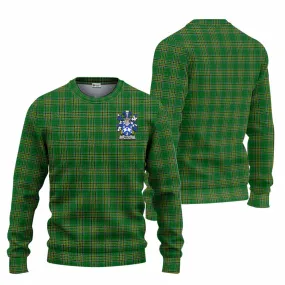 Birch Irish Clan Tartan Knitted Sweater with Coat of Arms