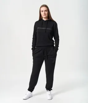 Black bamboo hoodie track suit with logo