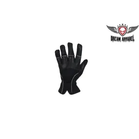 Black Leather Riding Gloves