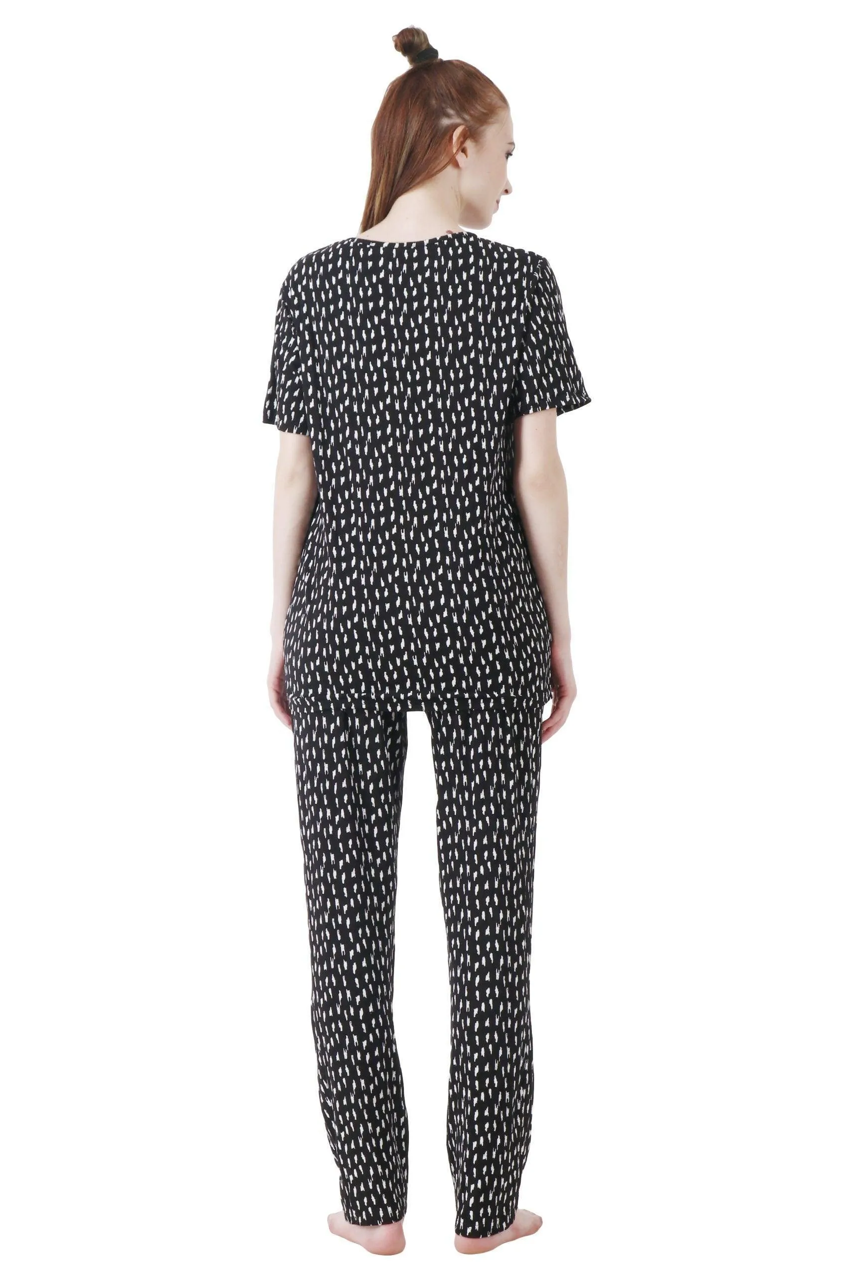 Black Rain Printed Night Suit Set