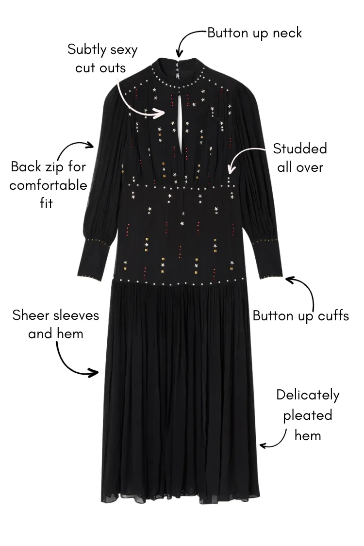 Black Studded Azelea Dress