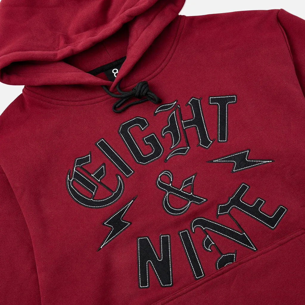 Blaze Felt Applique Hoodie Burgundy