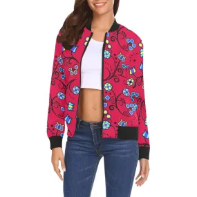 Blue Trio Cardinal Bomber Jacket for Women