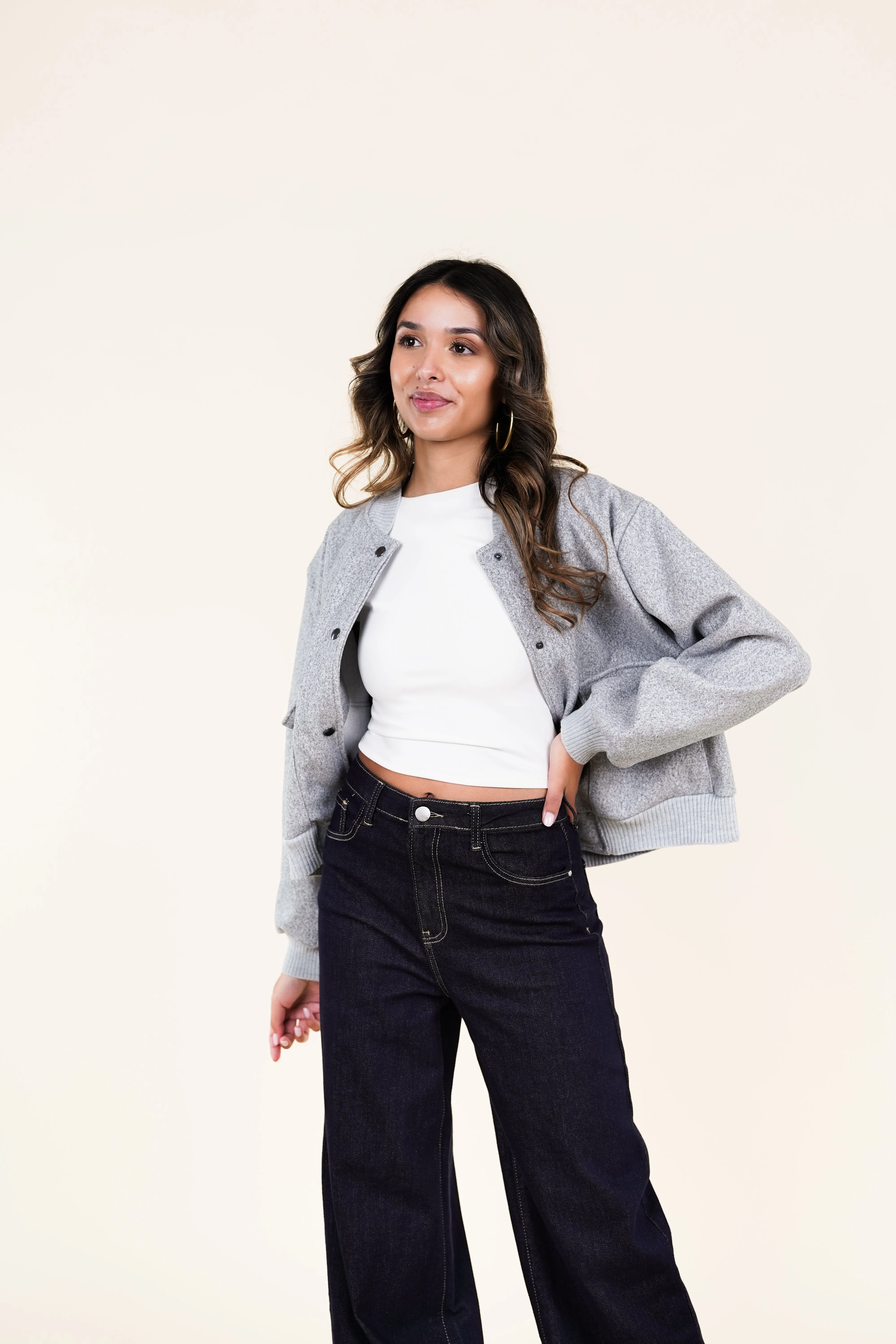 Bomber jacket met zakken grijs - Roxy