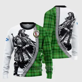 Boyle Tartan Clan Crest Knitted Sweater with Highlander Warrior Celtic Style