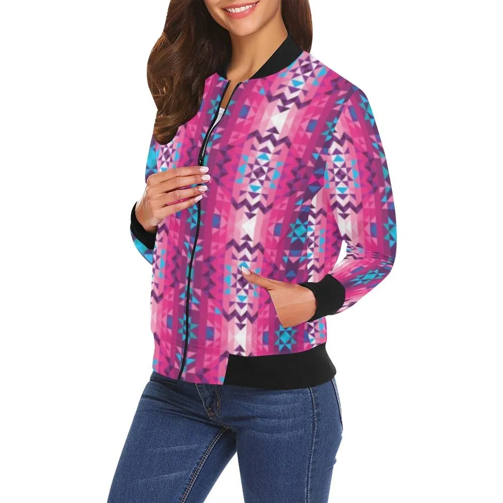 Bright Wave Bomber Jacket for Women