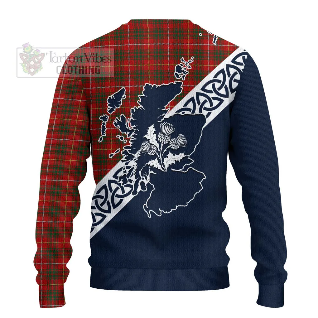 Bruce Tartan Ugly Sweater Featuring Thistle and Scotland Map