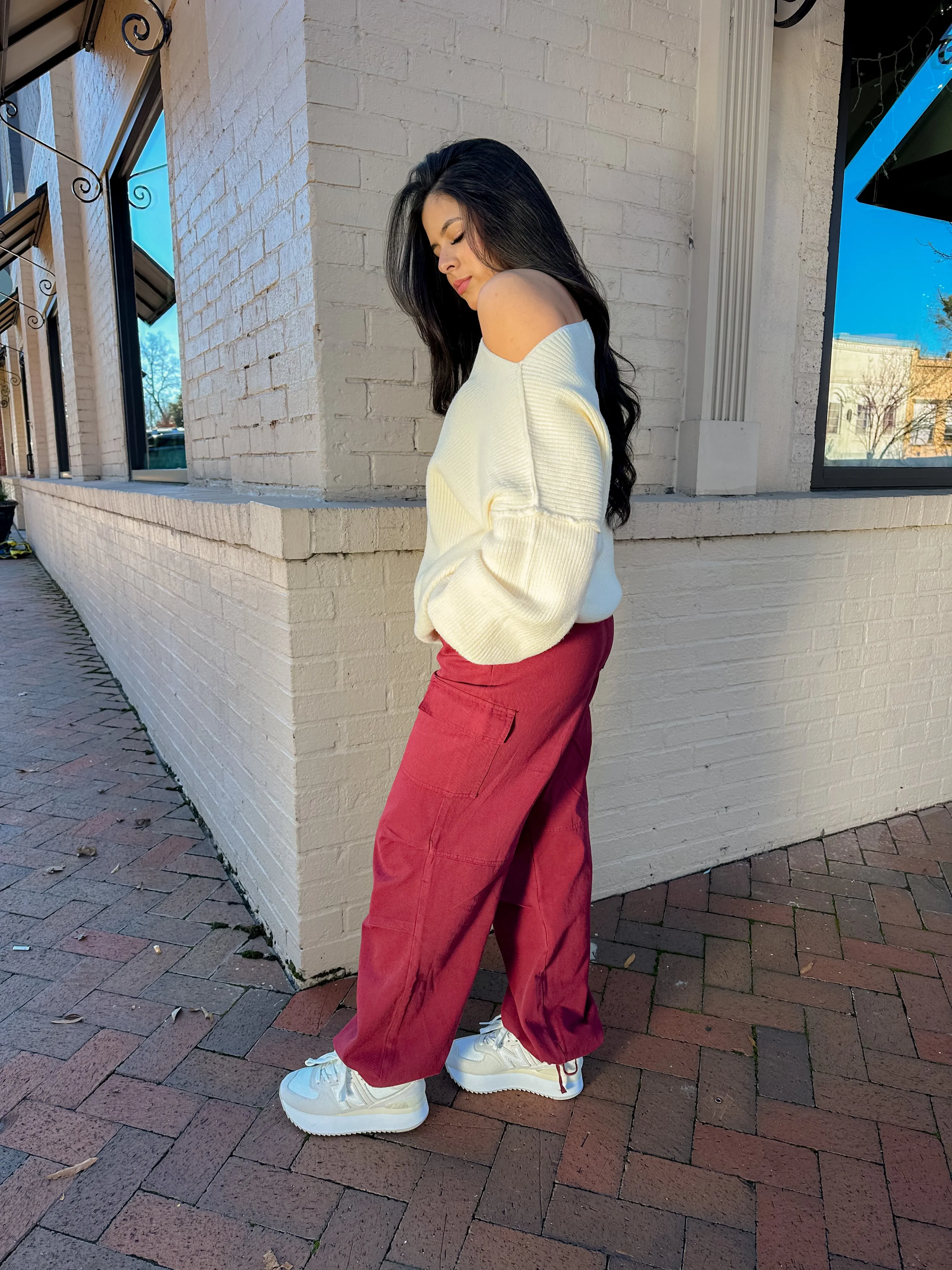 Burgundy Cargo Pants